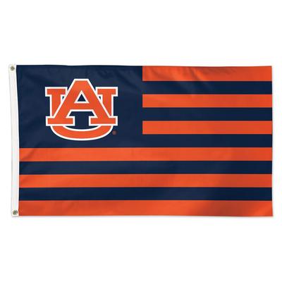Auburn Logo and Stripes Flag 3' x 5'