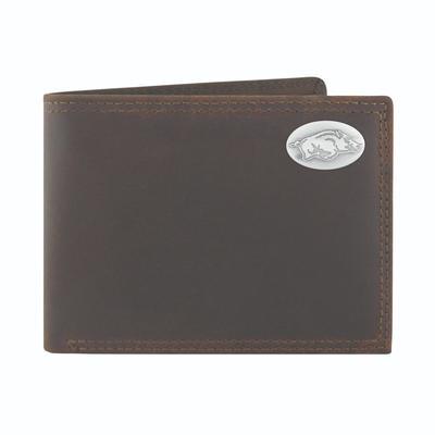 Arkansas Leather Bi-fold Wallet with Metal Concho