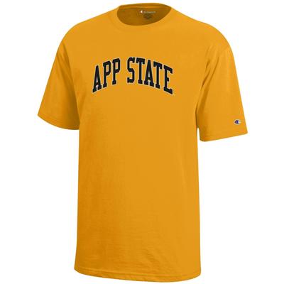 Appalachian State Champion Youth Arch App State Tee GOLD