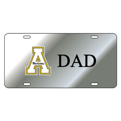 Appalachian State Silver Dad License Plate