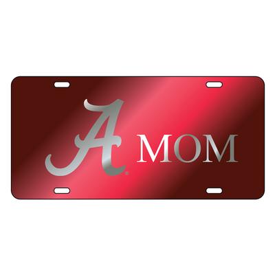 Alabama License Plate Crimson/Silver Script A MOM