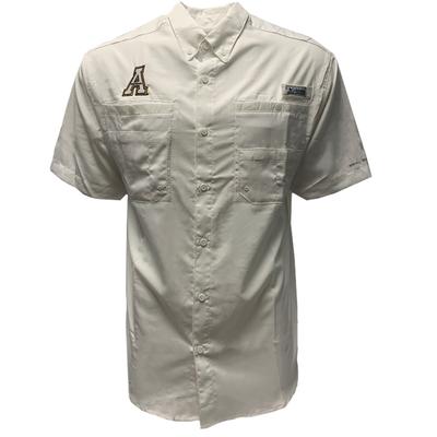 Appalachian State Columbia Men's Taimiami Short Sleeve Woven Shirt WHITE