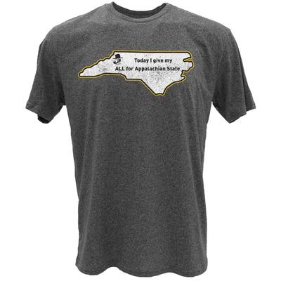 Appalachian State Give My All State Short Sleeve Tee