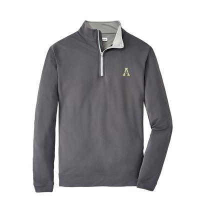 Appalachian State Peter Millar Perth Solid Stretch 1/4 Zip Pullover IRON