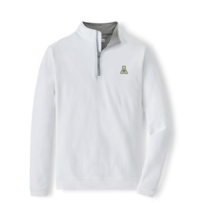Appalachian State Peter Millar Perth Solid Stretch 1/4 Zip Pullover WHITE