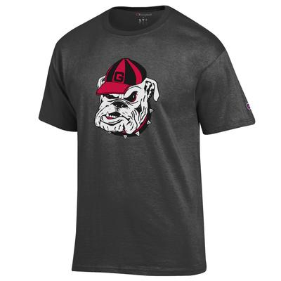 Georgia Giant Bulldog Head Logo Tee Shirt GRANITE_HTHR