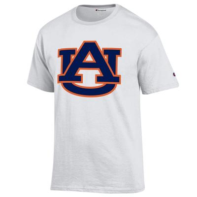Auburn Champion Men's Giant Logo Tee Shirt WHITE