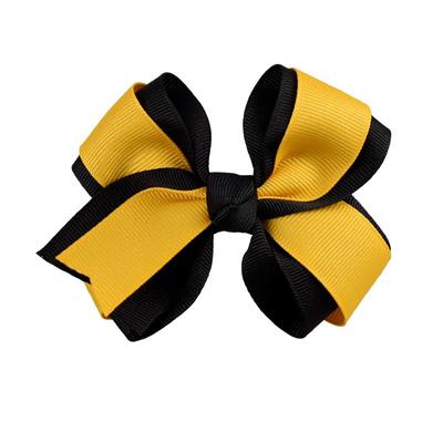Ashley on Campus Black and Gold Fluff Bow