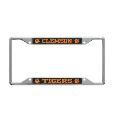 Clemson Carbon Fiber Tigers License Plate Frame