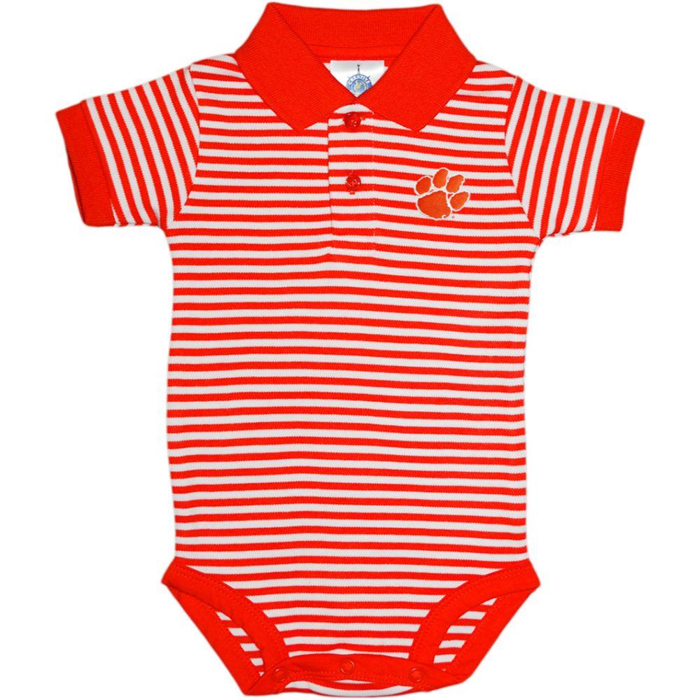  Clemson Infant Striped Polo Onesie
