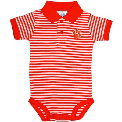 Clemson Infant Striped Polo Onesie
