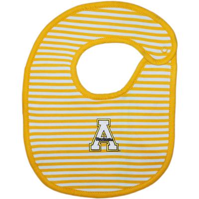 App State Infant Striped Bib GOLD/WHT