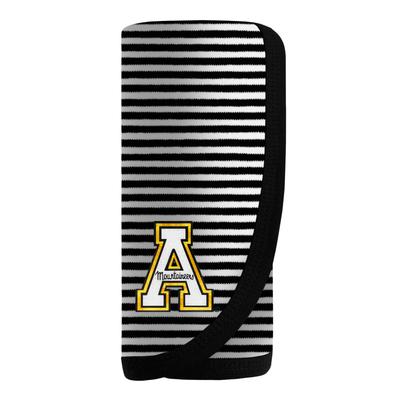 App State Striped Knit Baby Blanket BLK/WHT