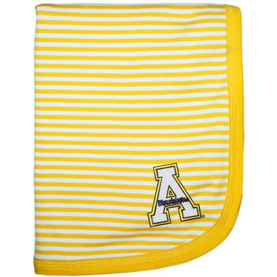 App State Striped Knit Baby Blanket GOLD/WHT