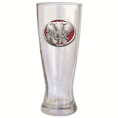 Heritage Pewter Red Elephant Emblem Pilsner Glass