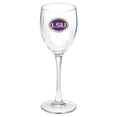 LSU Heritage Pewter Purple Emblem Large Wine Glass