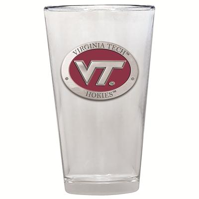Virginia Tech Heritage Pewter Maroon Emblem Pint Glass