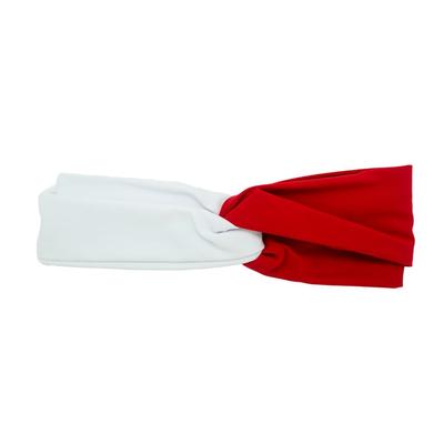 Pomchie Red and White Two Toned Knotted Headband