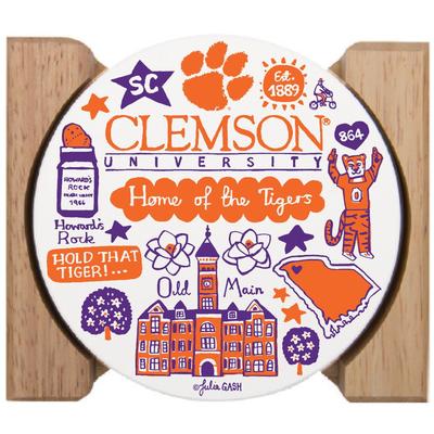 Clemson Tigers Julia Gash Drink Coasters (4 Pack)