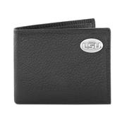  Lsu Zep- Pro Black Leather Concho Bifold Wallet