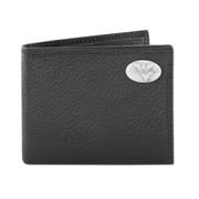  West Virginia Zep- Pro Black Leather Concho Bifold Wallet
