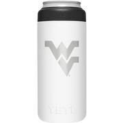  West Virginia Yeti White Primary Logo Slim Colster