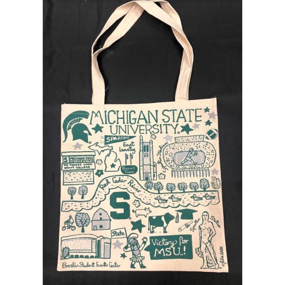 Michigan Great Lakes Girl Patch Canvas Tote Bag