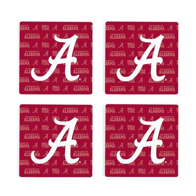 Alabama 4pk Primary Repeat Logo Coaster