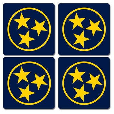 Blue and Gold Legacy Tri-Star Coaster 4-Pack