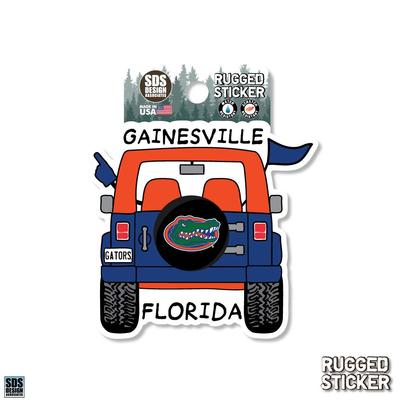 Florida Seasons Design Cartoon Jeep 3.25