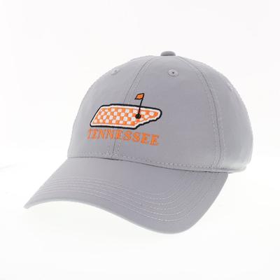 Tennessee Legacy Checker State with Flagstick Cool Fit Adjustable Hat SHARK_GREY