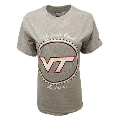 Virginia Tech Champion Gingham Script T-Shirt