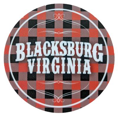 Blacksburg Seasons Designs Buffalo Check Rugged Sticker