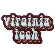  Virginia Tech Seasons Designs Bubble Letters Rugged Sticker