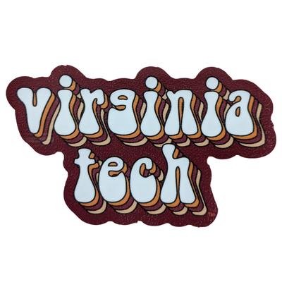Virginia Tech Seasons Designs Bubble Letters Rugged Sticker