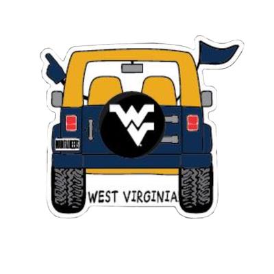 West Virginia Seasons Design Cartoon Jeep 3.25