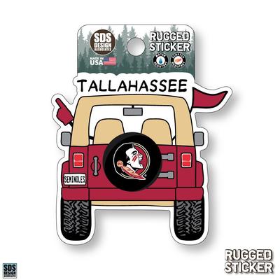 Florida State Seasons Design Cartoon Jeep 3.25