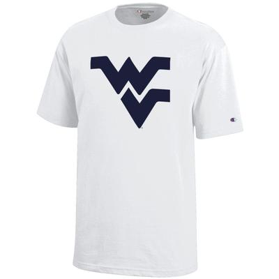 West Virginia Champion YOUTH Giant Logo Tee WHITE
