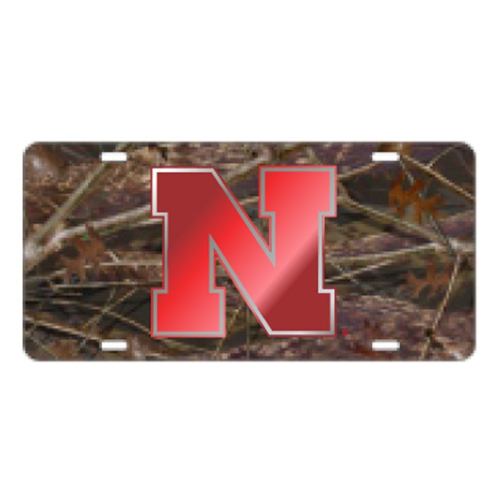 Huskers, Nebraska Logo Camo License Plate