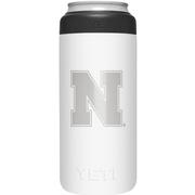  Nebraska Yeti White N Logo Slim Colster
