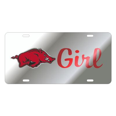 Arkansas Girl Razorback Logo License Plate 