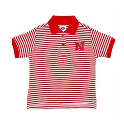 Nebraska Toddler Striped Polo Shirt