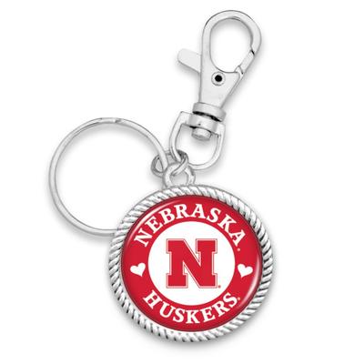 Nebraska Stuck On You Circle Keychain