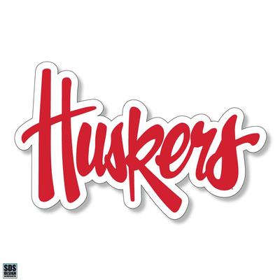 Nebraska 6 in Huskers Script Decal