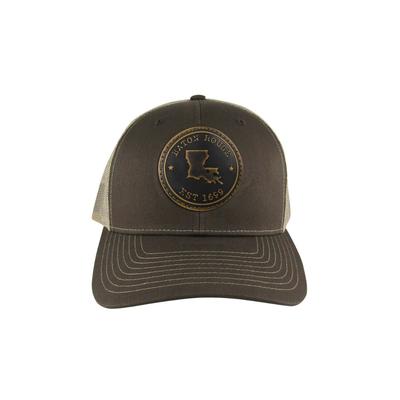 Baton Rouge Zeppro Leather Circle Patch Adjustable Hat