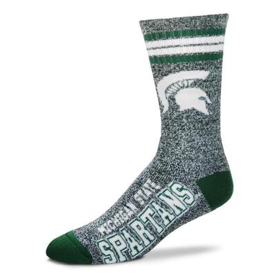 Michigan State 4-Stripe Marbled Deuce Sock