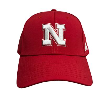 Nebraska Adidas Coach Structured Flex Fit Hat