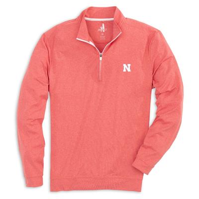 Nebraska Johnnie-O Flex 1/4 Zip Pullover RED