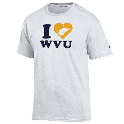 West Virginia Champion Women's I Love WVU Tee WHITE