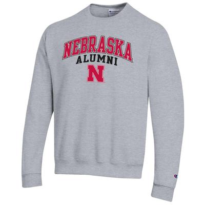 Nebraska Champion Arch Alumni Fleece Sweatshirt HTHR_GREY